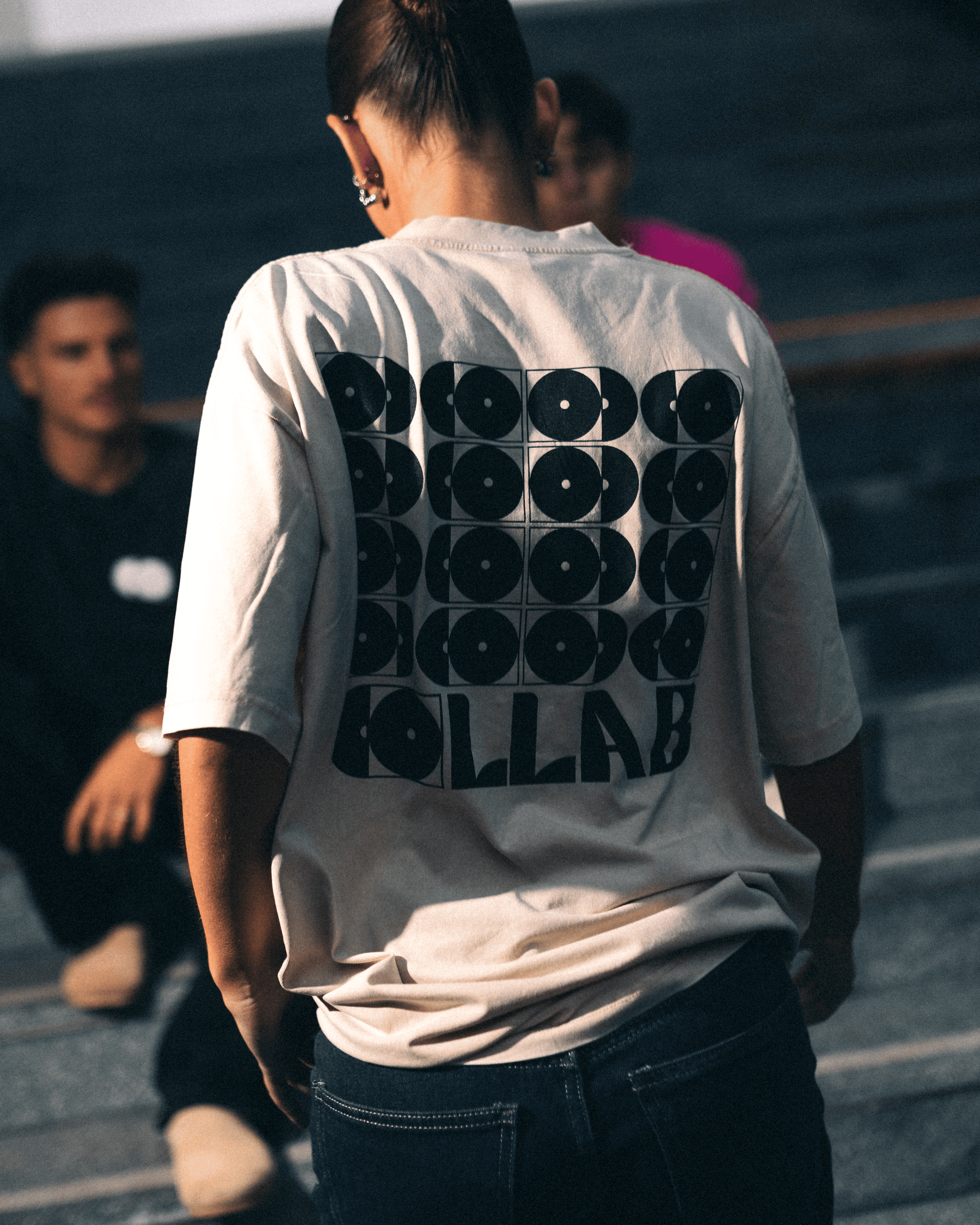 Off-White Merch Model Sitting